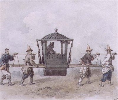 Serviteurs chinois portant un palanquin - William Alexander