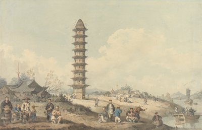 Ville de Lin Tsin, Shantung, avec vue sur le Grand Canal - William Alexander