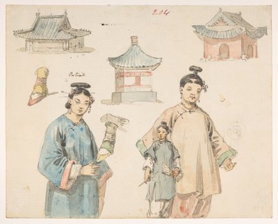 Études de figures. Album de 278 dessins de paysages, côtes, costumes et vie quotidienne réalisés lors de l