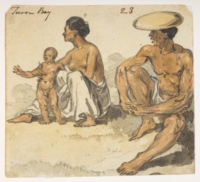 Homme, femme et enfant de la baie de Turon. de l