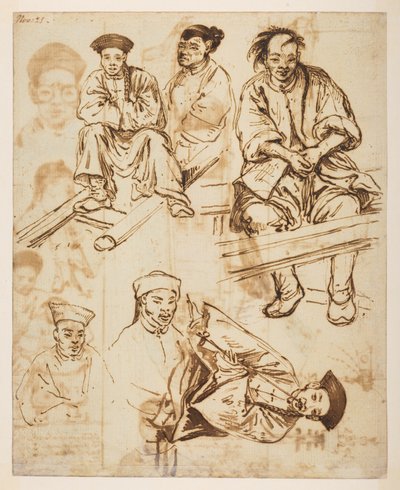 [f.57 140v Études de figures, hommes chinois. 