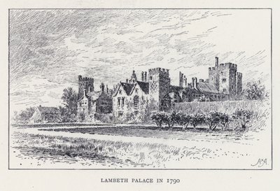 Palais de Lambeth en 1790 (gravure) - William Alexander Ansted