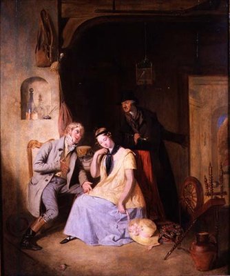 Un Prétendant avec son Amoureuse Pressé par le Cocher pour un Départ Rapide - William Allan