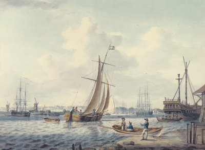 Vue de Greenwich et Deptford montrant le Royal Naval College et le Royal Dockyard, 1789 - William Anderson