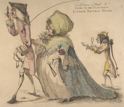 Long Thomas et Mad-le G-d allant au Panthéon dans leurs masques naturels - William Austin