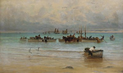 Chargement de poissons à marée basse, St. Ives - William Banks Fortescue