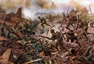 Les Territoriaux de Londres à Pozières pendant la bataille de la Somme - William Barnes (after) Wollen
