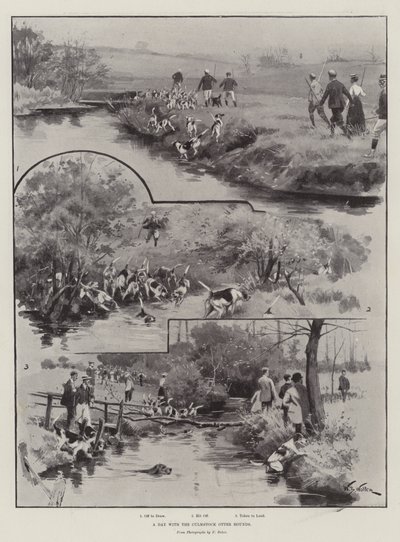 Une journée avec les chiens de loutre de Culmstock - William Barnes Wollen