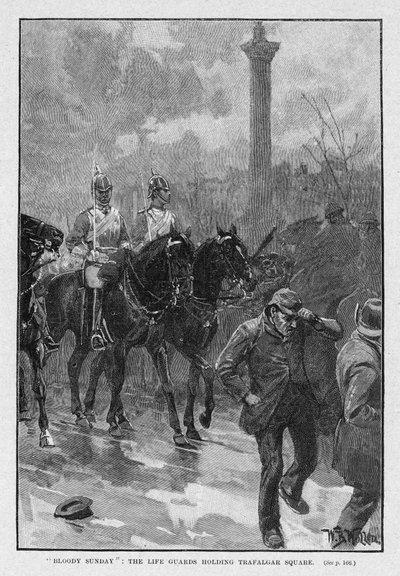 Dimanche sanglant : Les Life Guards tenant Trafalgar Square - William Barnes Wollen