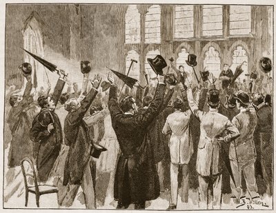 Réunion de Jingoes à Guildhall, Londres, 1878, illustration de 