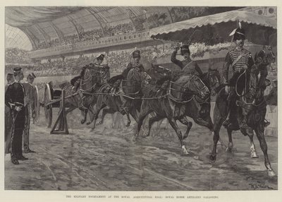 Le tournoi militaire au Royal Agricultural Hall, Royal Horse Artillery au galop - William Barnes Wollen