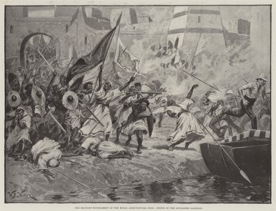 Le Tournoi militaire au Royal Agricultural Hall, Sortie de la garnison soudanaise - William Barnes Wollen