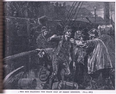 La foule embarquant sur un navire de grains à Garry Kennedy AD 1841 - William Barnes Wollen