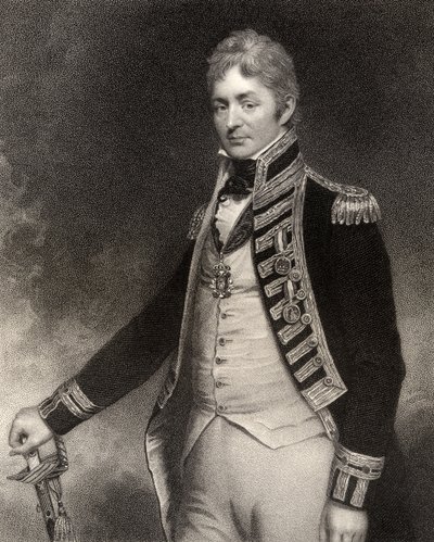 Sir Thomas Troubridge, 1er Baronnet, gravé par W. Holl, de 
