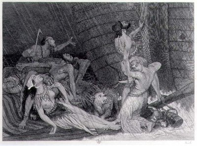Dixième jour de pluie, épreuve pour une édition de la Bible de 1872 - William Bell Scott
