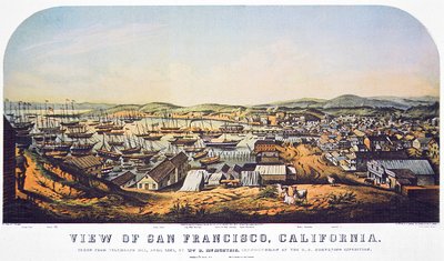 Vue de San Francisco, Californie, depuis Telegraph Hill, avril 1850 - William Birch McMurtrie