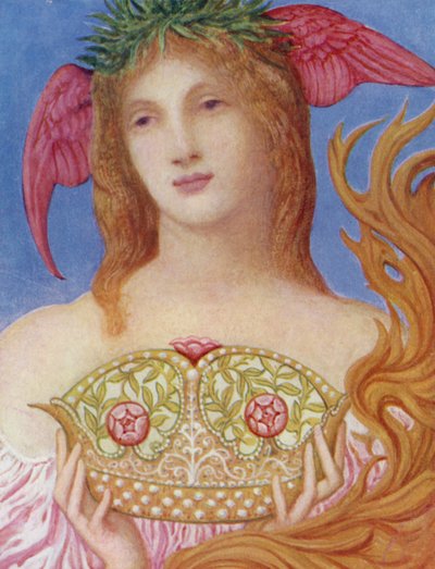 La Couronne de la Paix (lithographie en couleur) - William Blake (after) Richmond