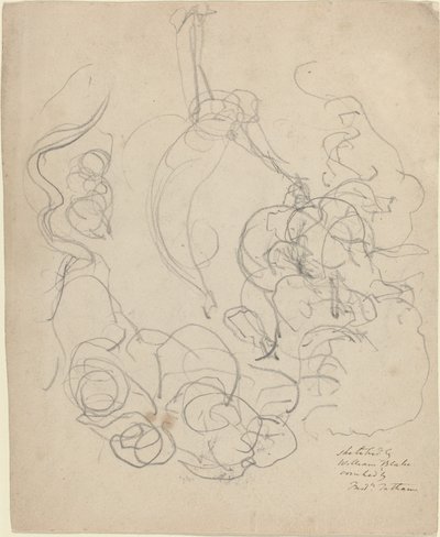 Une figure montant dans une gloire de nuages - William Blake