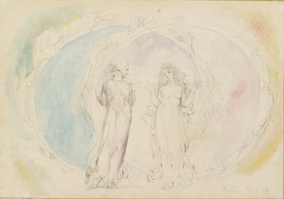 Béatrice et Dante dans les Gémeaux, au milieu des sphères de flammes, 1825-1827 - William Blake