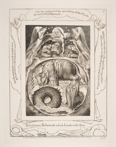Béhémoth et Léviathan, des Illustrations du Livre de Job, 1825-26 - William Blake