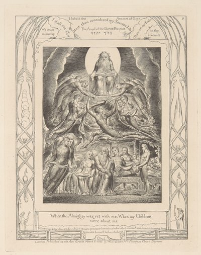 Le Livre de Job, Planche 2, Satan devant le trône de Dieu - William Blake