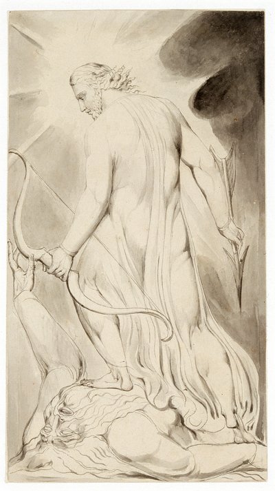 Christ piétinant Satan, vers 1800 - William Blake