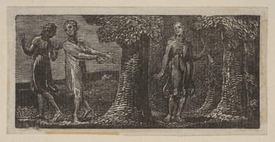 Colinet moqué par deux garçons, de Pastorals of Virgil de Thornton, 1821 - William Blake