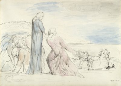 Dante saisissant le traître Bocca par les cheveux, illustration de la 