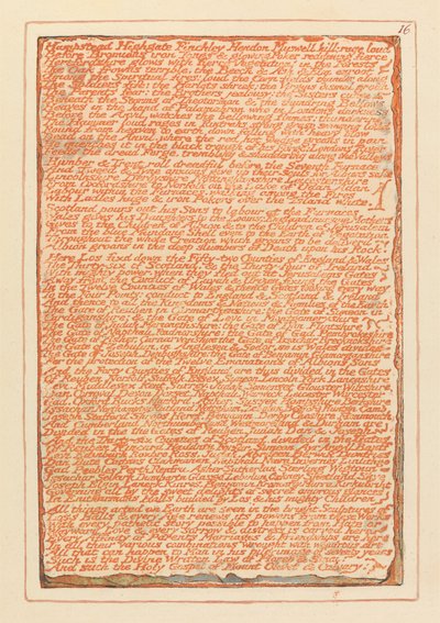 "Hampstead Highgate Finchley Hendon Muswell Hill..." (Platte 16) - William Blake