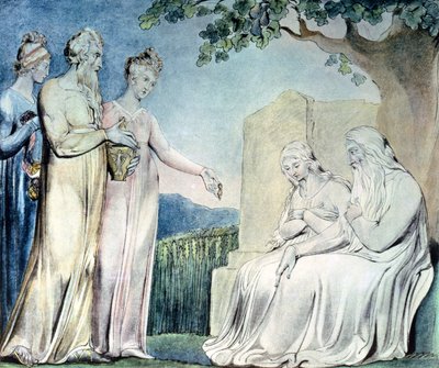 Illustrations du Livre de Job; Job acceptant la charité, 1825 - William Blake