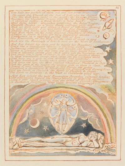 Jérusalem, Planche 14, Un cheveu ni une particule de poussière.... - William Blake