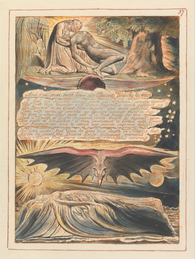 Jérusalem, Planche 37, Et Un se leva... - William Blake
