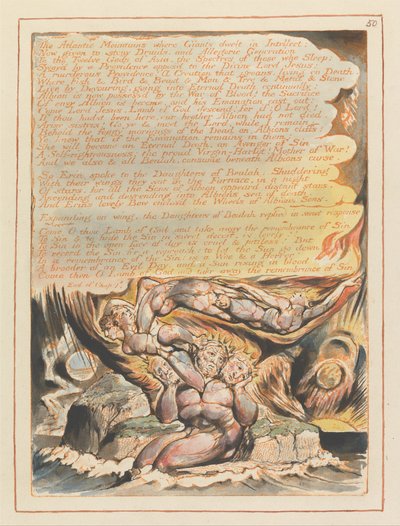 Jérusalem, Planche 50, Les Montagnes Atlantiques... - William Blake
