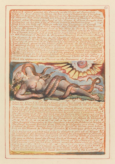 Jérusalem, Planche 63, Jéhovah se tenait parmi les druides.... - William Blake