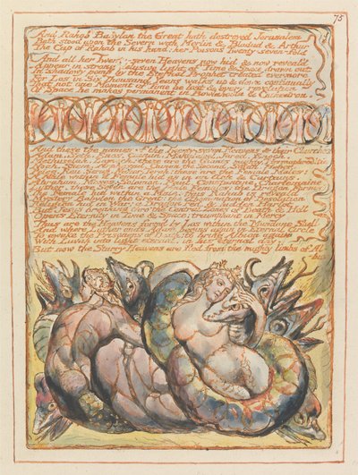 Jérusalem, Planche 75, Et Rahab Babylone la Grande... - William Blake