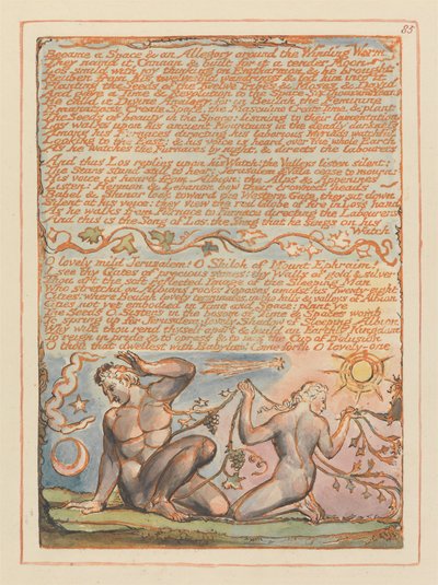 Jérusalem, Planche 85, Devenu un espace et une allégorie.... - William Blake