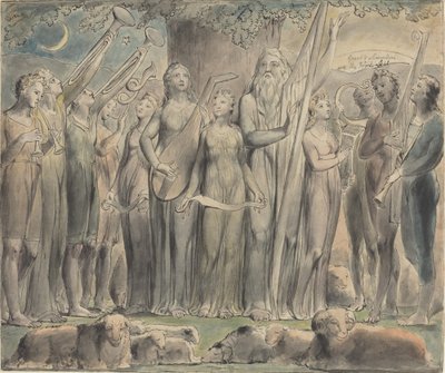 Job et sa famille restaurés à la prospérité - William Blake