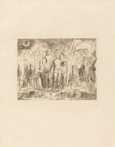 Job et sa famille restaurés à la prospérité - William Blake