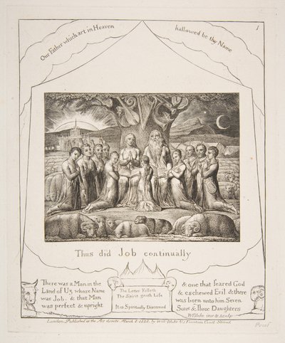Job et sa famille, des Illustrations du Livre de Job, 1825-26 - William Blake