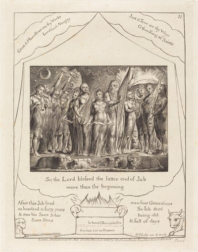 Job et sa Femme Rétablis dans la Prospérité - William Blake