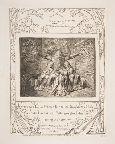 Job et ses filles, des Illustrations du Livre de Job, 1825-26 - William Blake