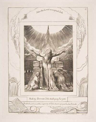 Le sacrifice de Job, des Illustrations du Livre de Job - William Blake