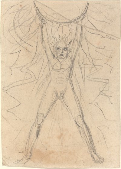 Los soutenant le soleil (recto) - William Blake