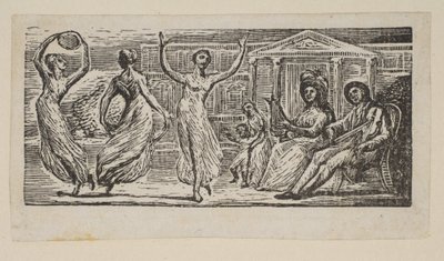 Ménalque regardant les femmes danser, de Pastorales de Virgile de Thornton, 1821 - William Blake