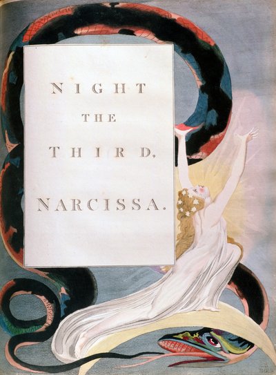 Nuit la Troisième Narcissa, page de titre des Pensées nocturnes d