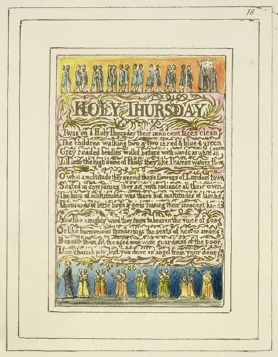 Jeudi Saint : planche 18 de Songs of Innocence and of Experience (copie R) - William Blake