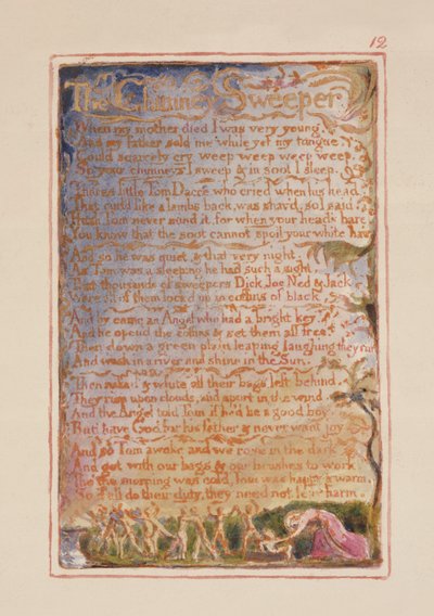 P.125-1950.pt12 Le Ramoneur : planche 12 de Songs of Innocence and of Experience (copie AA) vers 1815-26 - William Blake