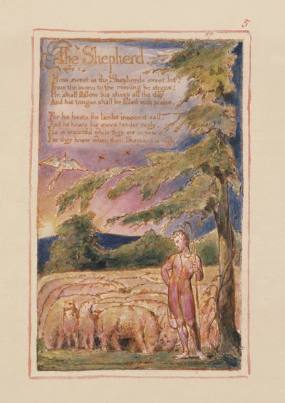 P.125.1950.pt5 Le Berger : planche 5 de Songs of Innocence and of Experience (copie AA) vers 1815-26 - William Blake