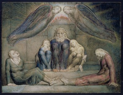 Comte Ugolin et ses fils en prison, illustration pour `Inferno`, Chant 33 de la `Divine Comédie` de Dante Alighieri, vers 1827 - William Blake