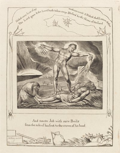 Satan frappant Job avec des ulcères - William Blake